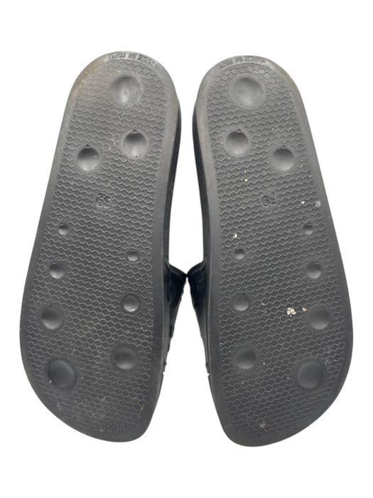 Off White Shoe Size 39 Black Rubber One Strap Logo Foam Platform Slides Sandals Black / 39