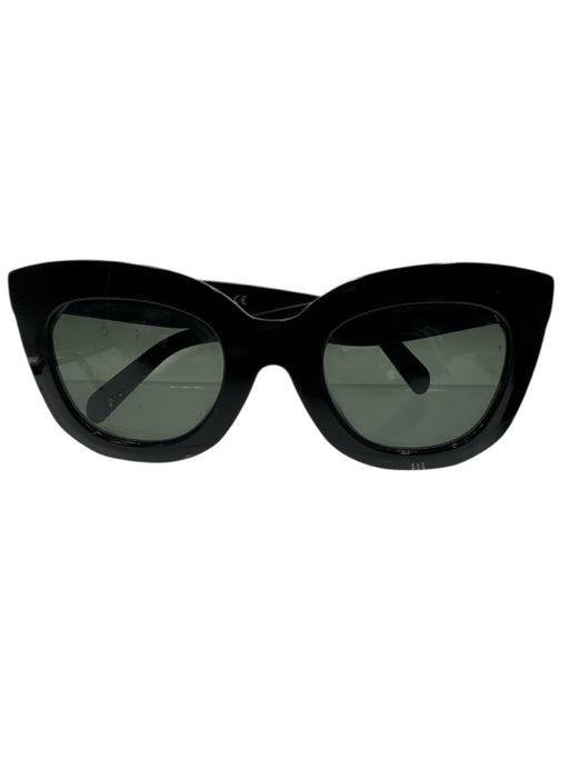 Celine Black Acetate Cat Eye Thick Frame Sunglasses Black