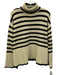 Toteme Size XS Cream & Black Wool & Cotton Turtleneck Stripe Side Slit Sweater Cream & Black / XS