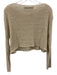 Enza Costa Size XS Cream Beige Linen Long Sleeve Loose Knit Wide Neck Sweater Cream Beige / XS