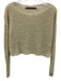 Enza Costa Size XS Cream Beige Linen Long Sleeve Loose Knit Wide Neck Sweater Cream Beige / XS
