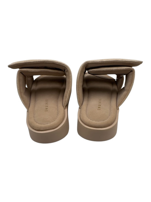 Inuikii Shoe Size 39 Cream Beige Suede leather Velcro Strap Mule Slides Sandals Cream Beige / 39