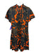 Ann Mashburn Size XS Brown, Orange & Black Cotton Short Sleeve Dress Brown, Orange & Black / XS