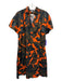Ann Mashburn Size XS Brown, Orange & Black Cotton Short Sleeve Dress Brown, Orange & Black / XS