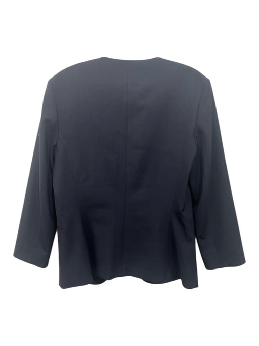 Theory Size 6 Navy Blue Wool Blend Open Front Welt Pockets Blazer Jacket Navy Blue / 6