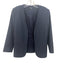 Theory Size 6 Navy Blue Wool Blend Open Front Welt Pockets Blazer Jacket Navy Blue / 6