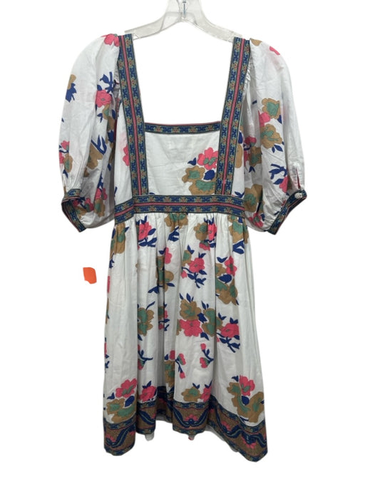 Mille Resort & Travel Size Small Pink, Blue, Green Cotton Half Puff Sleeve Dress Pink, Blue, Green / Small
