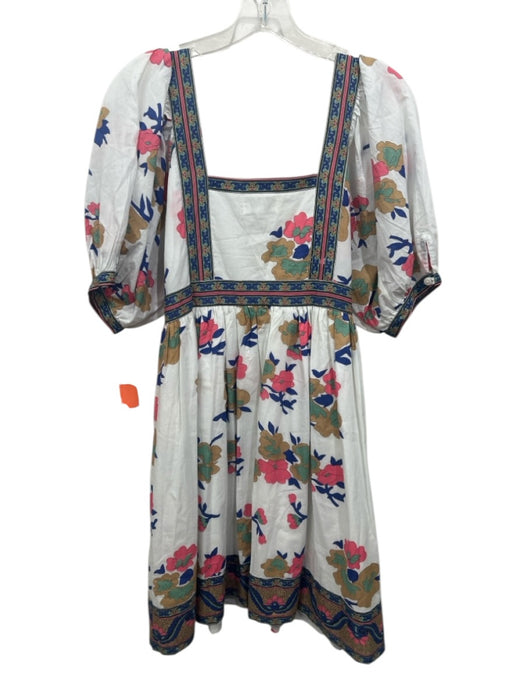 Mille Resort & Travel Size Small Pink, Blue, Green Cotton Half Puff Sleeve Dress Pink, Blue, Green / Small