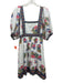 Mille Resort & Travel Size Small Pink, Blue, Green Cotton Half Puff Sleeve Dress Pink, Blue, Green / Small