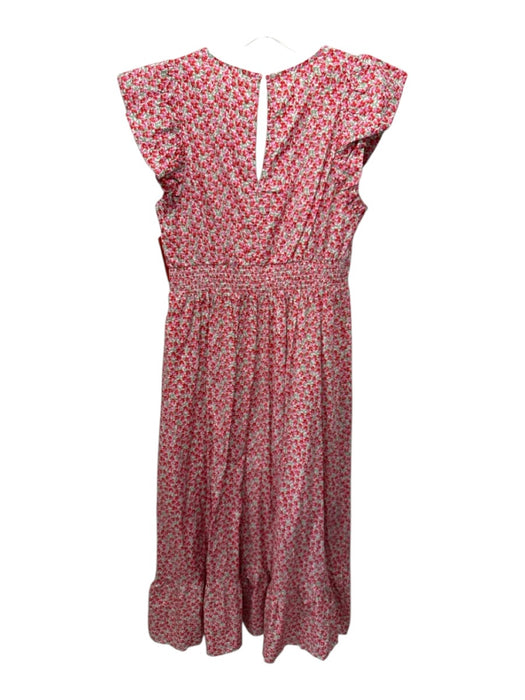 Karlie Size Medium Red, Pink, Green Cotton Ruffle Cap Sleeve Floral Dress Red, Pink, Green / Medium