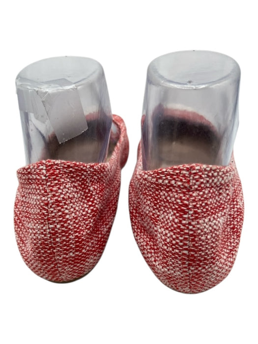 Lanvin Shoe Size 39 Red & White Leather & Canvas Toe cap Tweed Round Toe Flats Red & White / 39