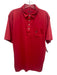Johnnie O Size M Red Synthetic Solid Athletic Polo Men's Short Sleeve Red / M
