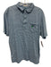 Johnnie O Size L Blue & White Cotton Striped Polo Men's Short Sleeve Blue & White / L