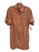 Ann Mashburn Size Medium Orange, Blue, White Cotton Short Sleeve Floral Dress Orange, Blue, White / Medium