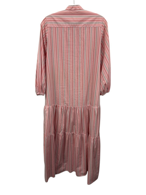 Ann Mashburn Size Small Pink, Red, Green Cotton Long Sleeve Striped Tiered Dress Pink, Red, Green / Small
