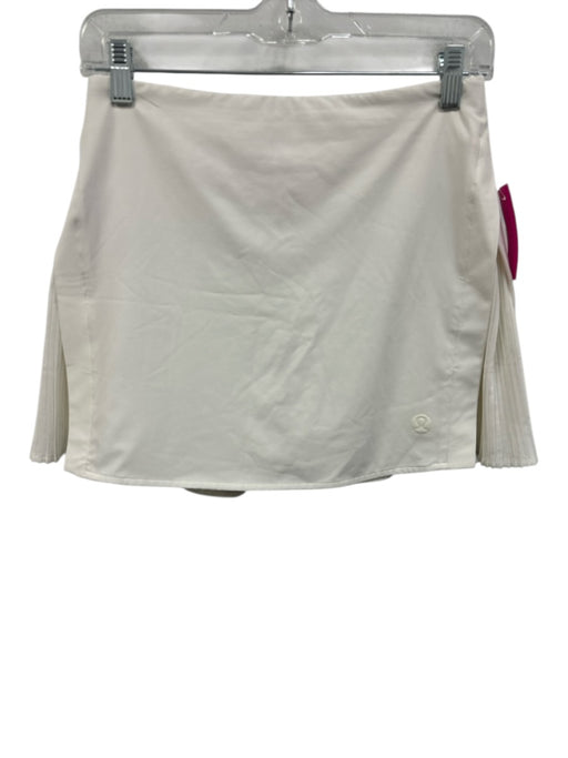 Lululemon Size 4 White Polyester Blend Pleated Skort Athletic Skirt White / 4