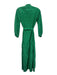 Ann Mashburn Size XS Green & White Cotton & Silk Long Sleeve Polka Dot Dress Green & White / XS