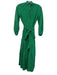Ann Mashburn Size XS Green & White Cotton & Silk Long Sleeve Polka Dot Dress Green & White / XS