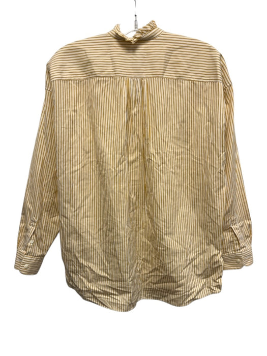 Ann Mashburn Size XS Yellow & White Cotton Long Sleeve Striped Button Front Top Yellow & White / XS