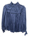 Sea New York Size XS Blue Cotton Blend Long puff sleeve Ruffles Elastic Top Blue / XS