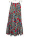 La Double J Size XS Green, Red, Blue print Cotton Elastic Waist Floral Skirt Green, Red, Blue print / XS