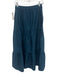 Sea New York Size Small Teal Blue Cotton Blend Elastic Waist Tiered Maxi Skirt Teal Blue / Small