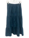 Sea New York Size Small Teal Blue Cotton Blend Elastic Waist Tiered Maxi Skirt Teal Blue / Small
