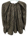 Tish Cox Size XS Brown, Cream & Pink Cotton Floral 3/4 Sleeve Gathered Neck Top Brown, Cream & Pink / XS