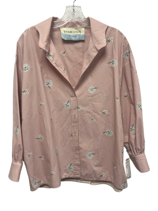 Tish Cox Size Est S Light Pink, White & Green No Fabric Tag Button Up Top Light Pink, White & Green / Est S