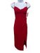 Reformation Size 4 Red Viscose Tie Spaghetti Straps Side Slit Back Zip Dress Red / 4