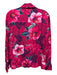 Pinko Size 4 Pink, Purple & Green Viscose Semi-Sheer Floral Button Down Top Pink, Purple & Green / 4