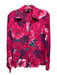 Pinko Size 4 Pink, Purple & Green Viscose Semi-Sheer Floral Button Down Top Pink, Purple & Green / 4