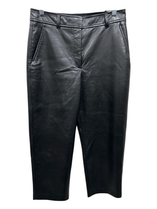 Spanx Size Medium Black Rayon Blend Mid Rise Elastic Waist Pull On Pants Black / Medium