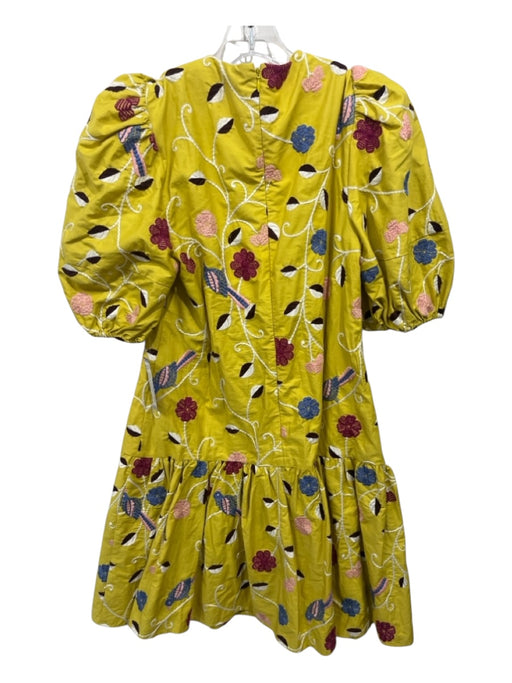 Pearl by Lela Rose Size XS yellow, white, multi Cotton Embroidered Dress yellow, white, multi / XS