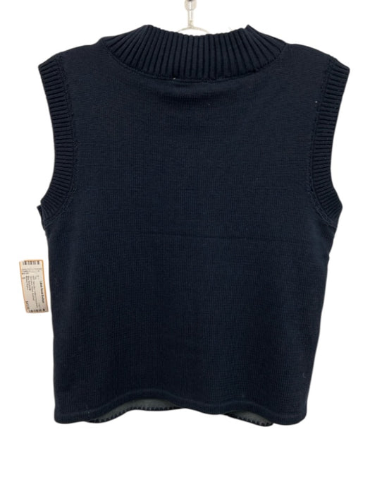 Melissa Nepton Size S Navy Blue Cotton & Polyurethane Sleeveless Ribbed Top Navy Blue / S