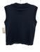 Melissa Nepton Size S Navy Blue Cotton & Polyurethane Sleeveless Ribbed Top Navy Blue / S