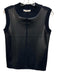 Melissa Nepton Size S Navy Blue Cotton & Polyurethane Sleeveless Ribbed Top Navy Blue / S