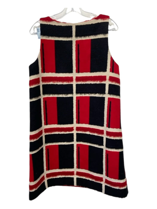 Ann Mashburn Size L Red, Black, Cream Wool Plaid Sleeveless Knee length Dress Red, Black, Cream / L