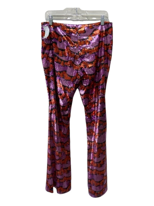 La Double J Size L Orange & Pink Polyester Fully Sequined Animal Stripe Pants Orange & Pink / L