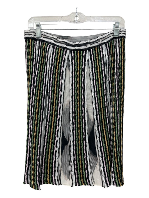 Missoni Size 44 Black, White, Pink, Green Polyester Elastic Waist Skirt Black, White, Pink, Green / 44