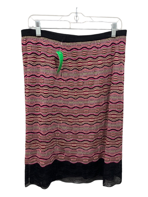 Missoni Size M/44 Pink, Brown, Black Polyester Elastic Waist Geometric Skirt Pink, Brown, Black / M/44