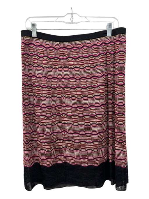 Missoni Size M/44 Pink, Brown, Black Polyester Elastic Waist Geometric Skirt Pink, Brown, Black / M/44