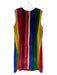 Milly Size 12 Rainbow Silk Blend Sleeveless Striped Velvet Dress Rainbow / 12