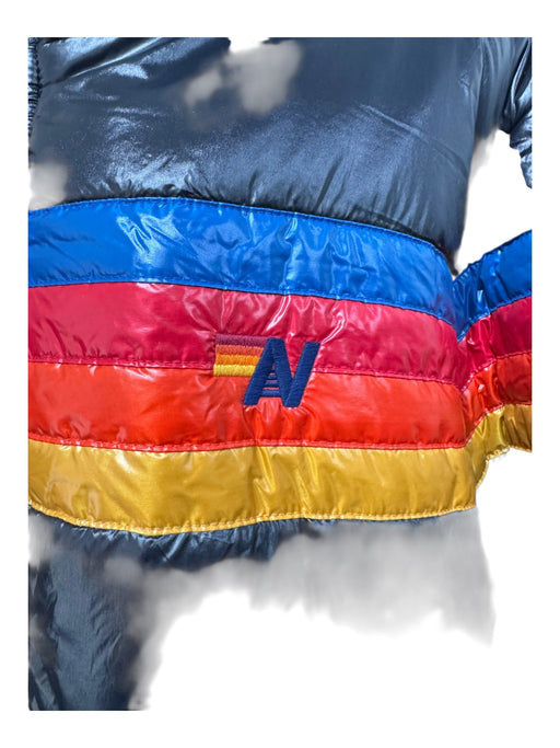 Aviator Nation Size XXL Black & Multi Nylon Long Sleeve Striped Puffer Jacket Black & Multi / XXL