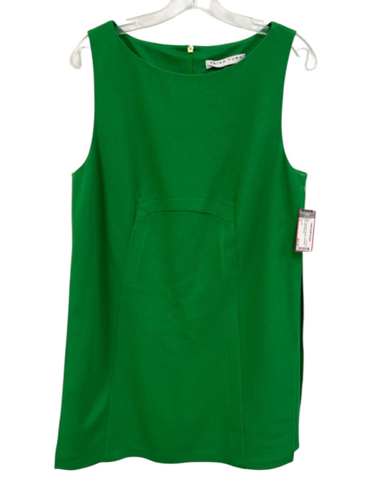 Trina Turk Size 12 Green Polyester & Viscose Sleeveless Pleats Midi Dress Green / 12