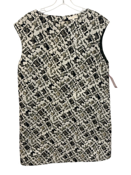 Ann Mashburn Size L White, Gray & Black Polyester Sleeveless Textured Midi Dress White, Gray & Black / L