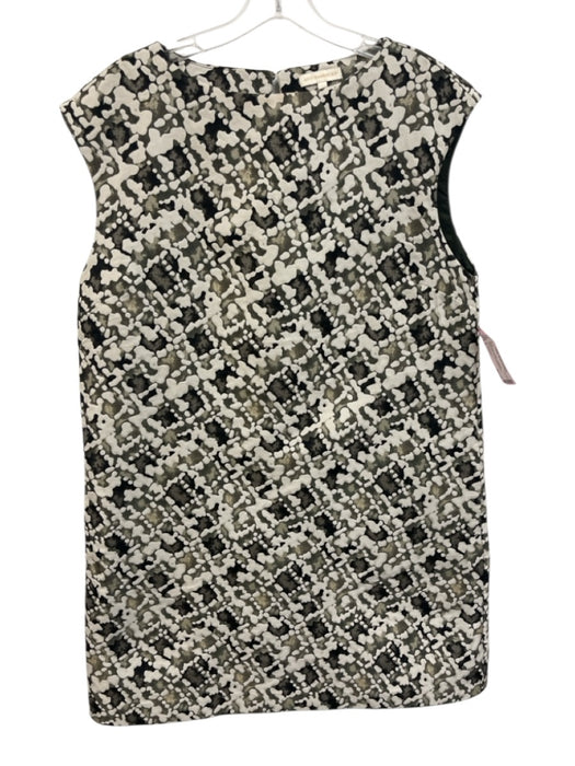 Ann Mashburn Size L White, Gray & Black Polyester Sleeveless Textured Midi Dress White, Gray & Black / L