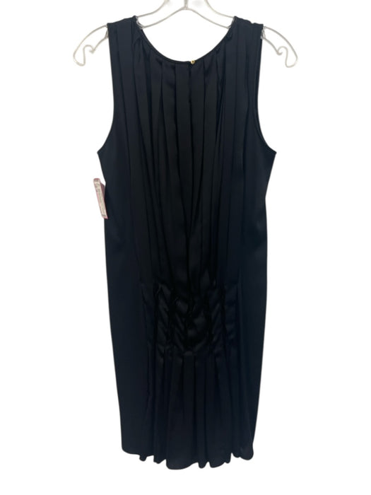 Diane Von Furstenberg Size 10 Black Silk Sleeveless Pleats Gathered Dress Black / 10