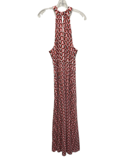 Trina Turk Size L Pink, Orange, White Polyester Sleeveless Knit Maxi Dress Pink, Orange, White / L