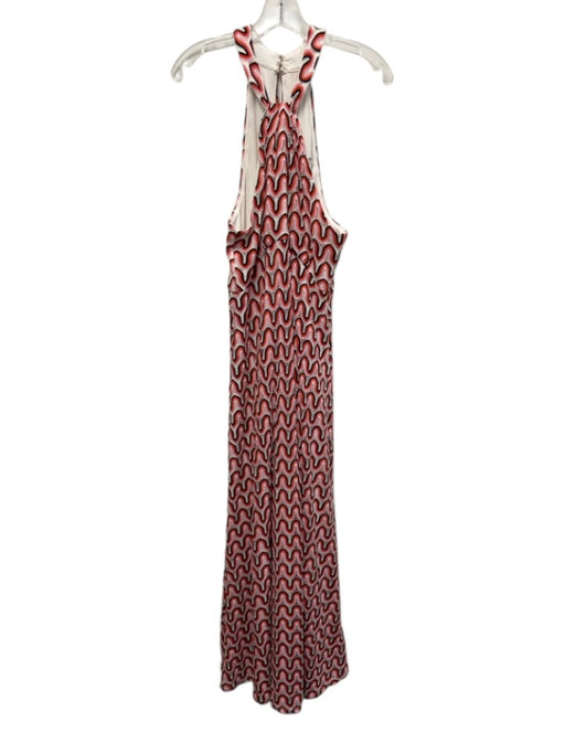 Trina Turk Size L Pink, Orange, White Polyester Sleeveless Knit Maxi Dress Pink, Orange, White / L
